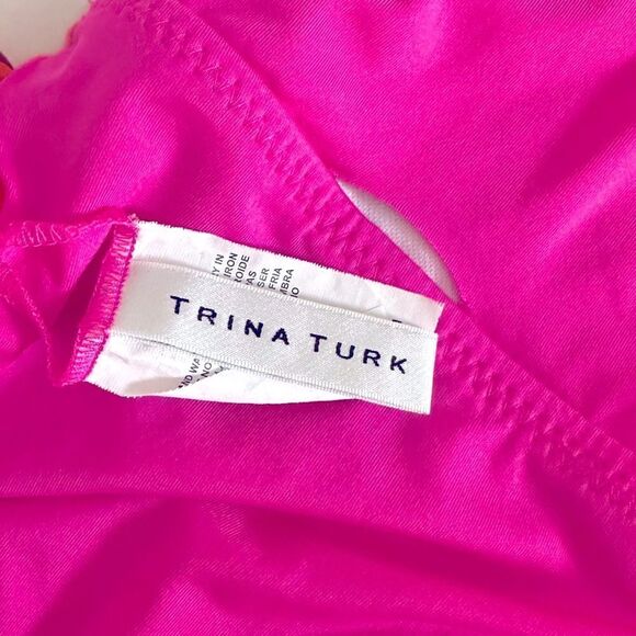 Trina Turk FAN FAIRE TWIST BACK HALTER PLUNGE ONE PIECE SWIMSUIT - Picture 8 of 9